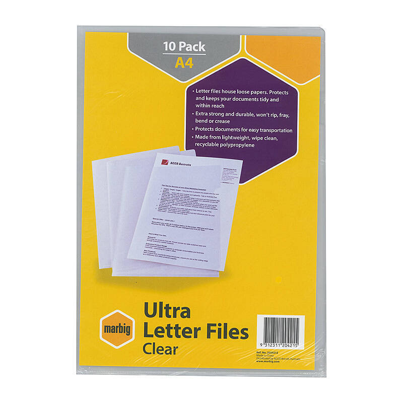 Mbg File A4 Letr Ultr Clr Pk10 - Wholesales Supply