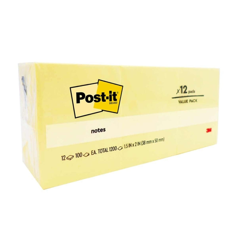 Post-It Note 653 Yw 38X50 Pk12 - Wholesales Supply