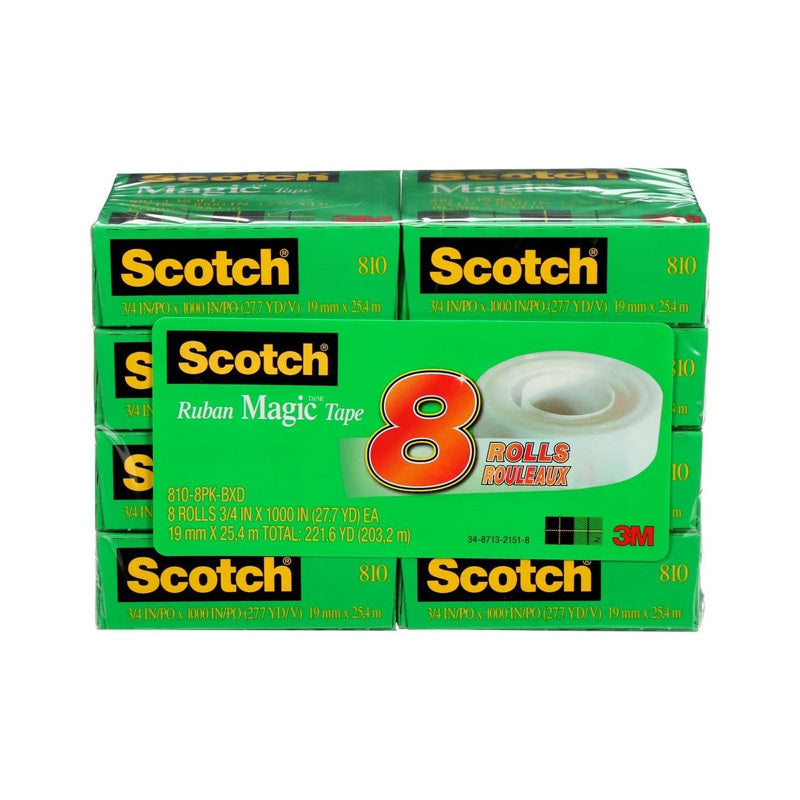 Sctch Tpe 810-8PK-BXD 19mm Pk8 - Wholesales Supply