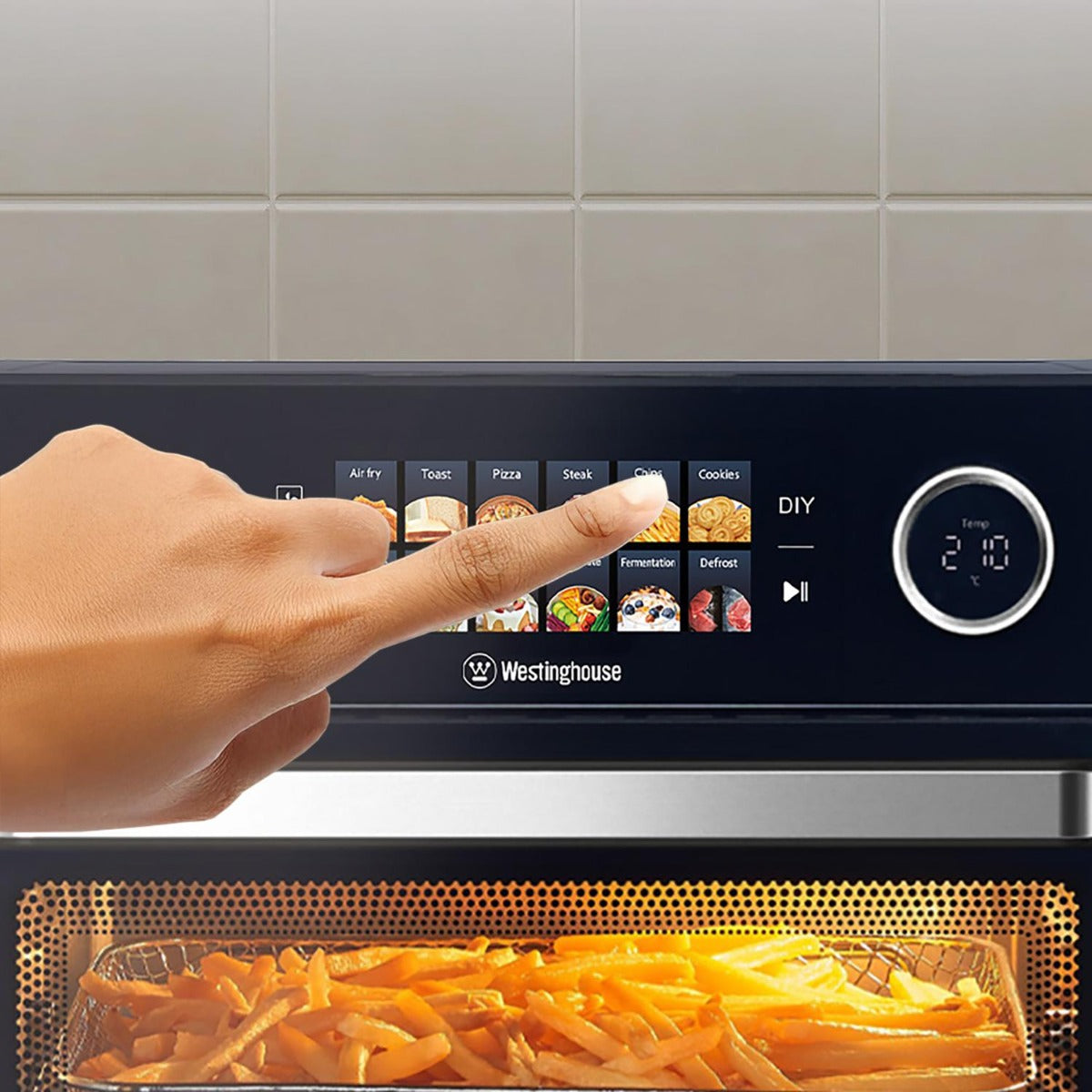 Westinghouse - 2200W 25L Digital Benchtop Air Fryer Oven - Black