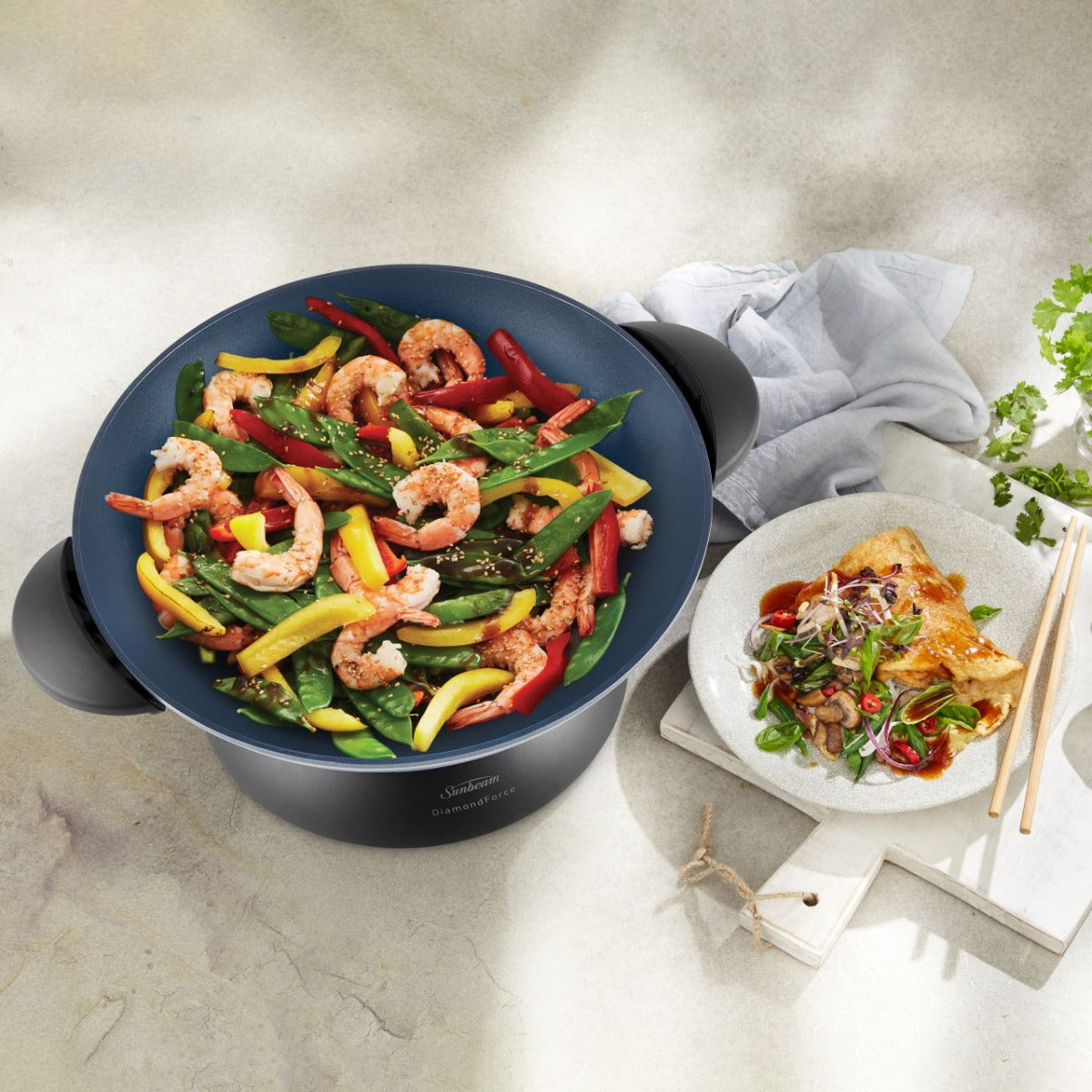 Sunbeam - DiamondForce 7.5L Electric Wok - Blue/Black