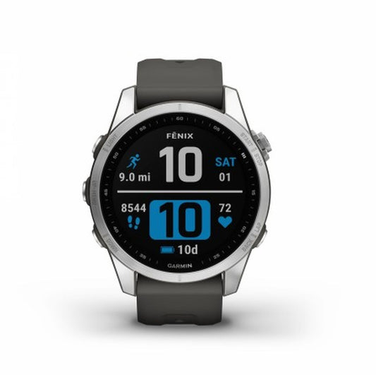 Garmin Fenix 7S Watch - Silver with Graphite Band