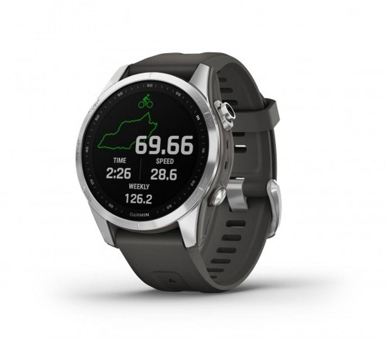 Garmin Fenix 7S Watch - Silver with Graphite Band