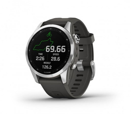 Garmin Fenix 7S Watch - Silver with Graphite Band