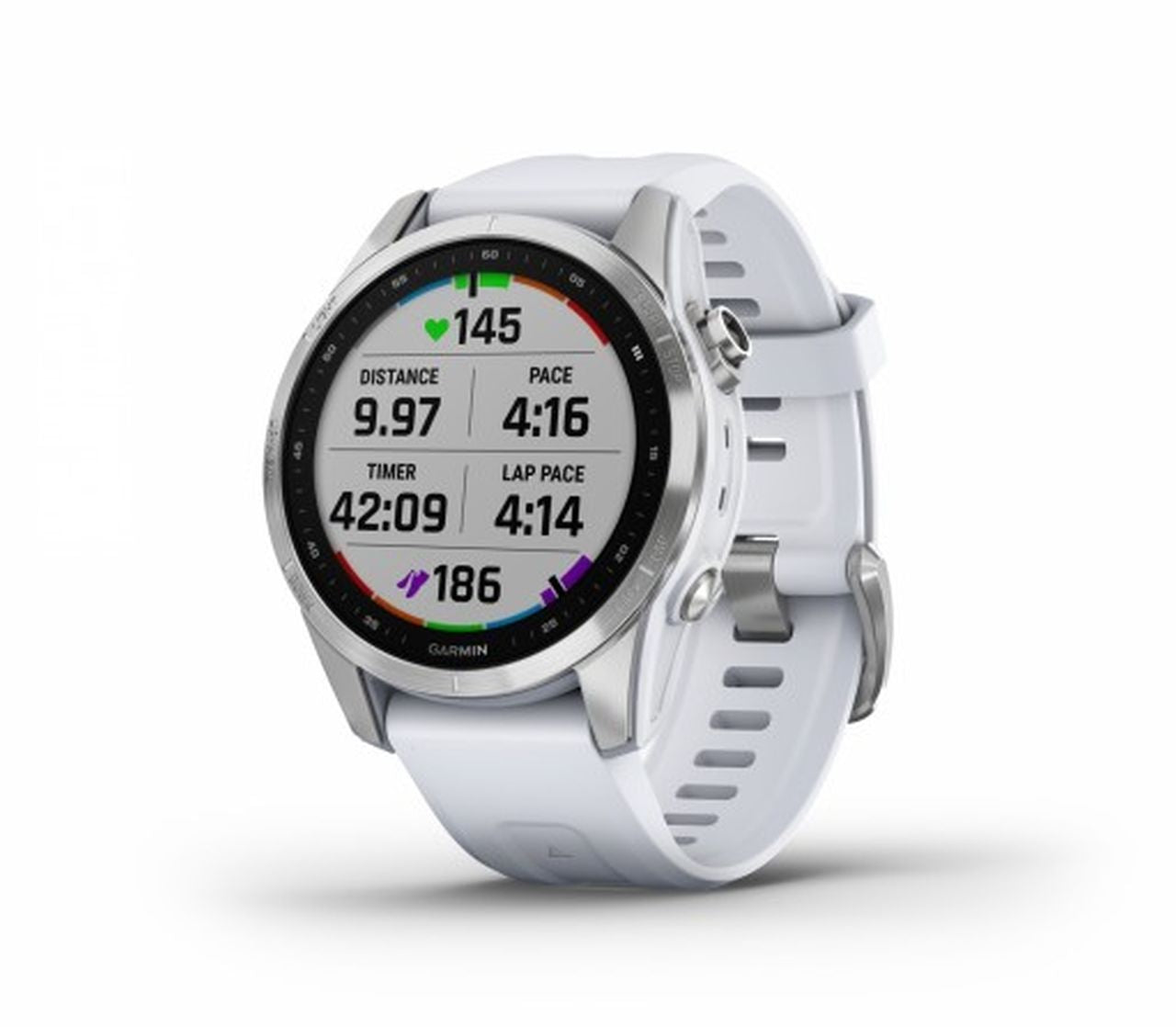 Garmin Fenix 7S Watch - Silver with Whitestone Band