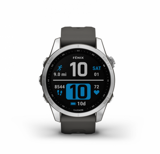 Garmin Fenix 7 Watch - Silver with Graphite Band