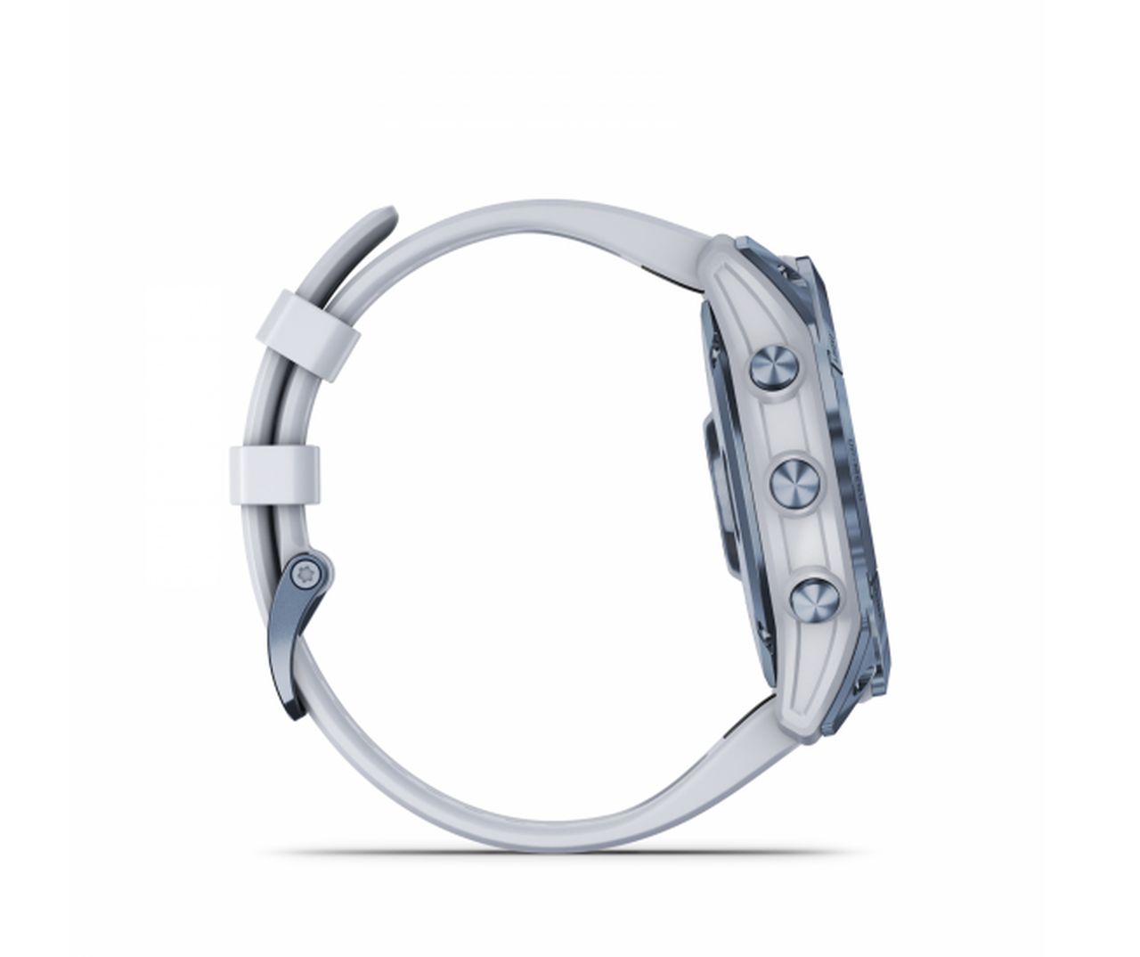 Garmin Fenix 7 Sapphire Solar Watch - Mineral Blue Titanium with Whitestone Band