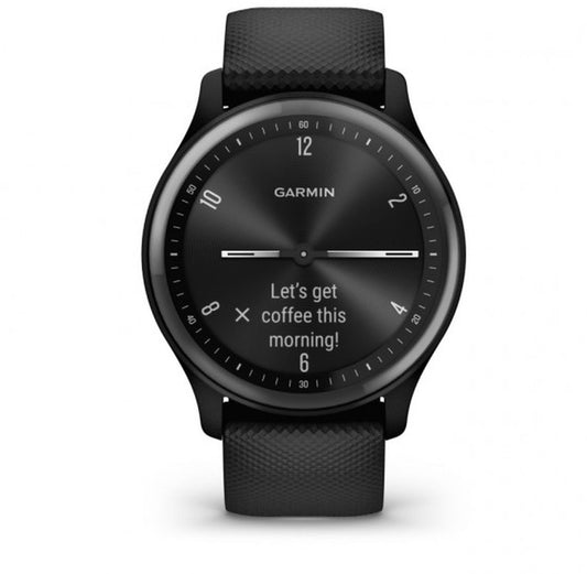 Garmin Vivomove Sport Fitness Tracker - Black Case and Silicone Band