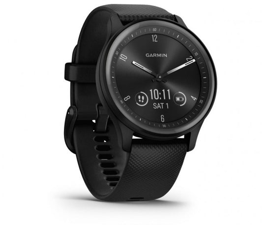 Garmin Vivomove Sport Fitness Tracker - Black Case and Silicone Band