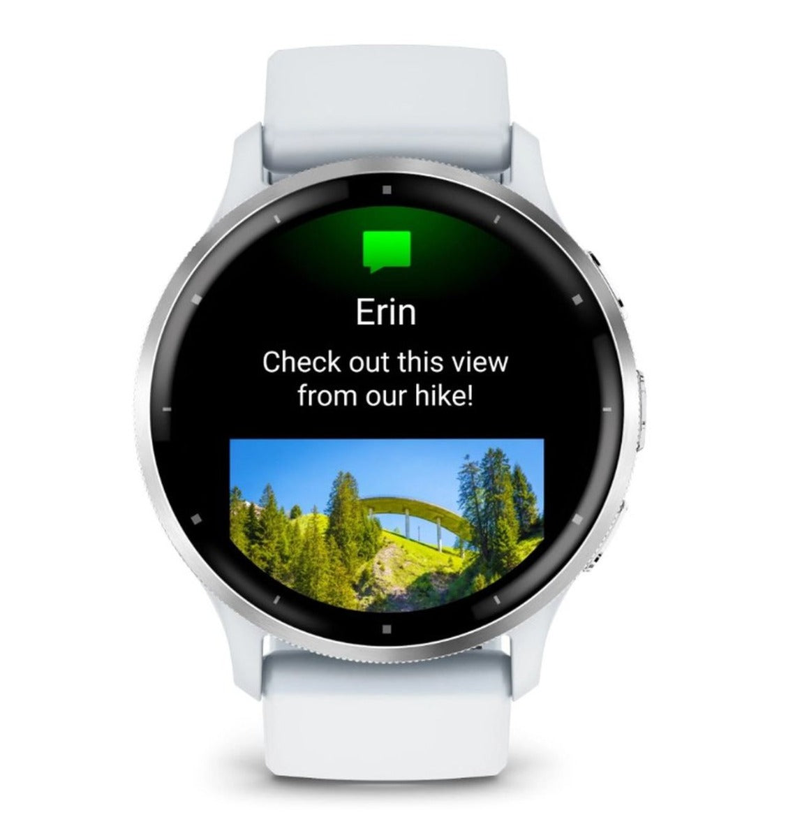 Garmin Venu 3 Sports Watch - Silver Stainless Steel Bezel with Whitestone Case and Silicone Band