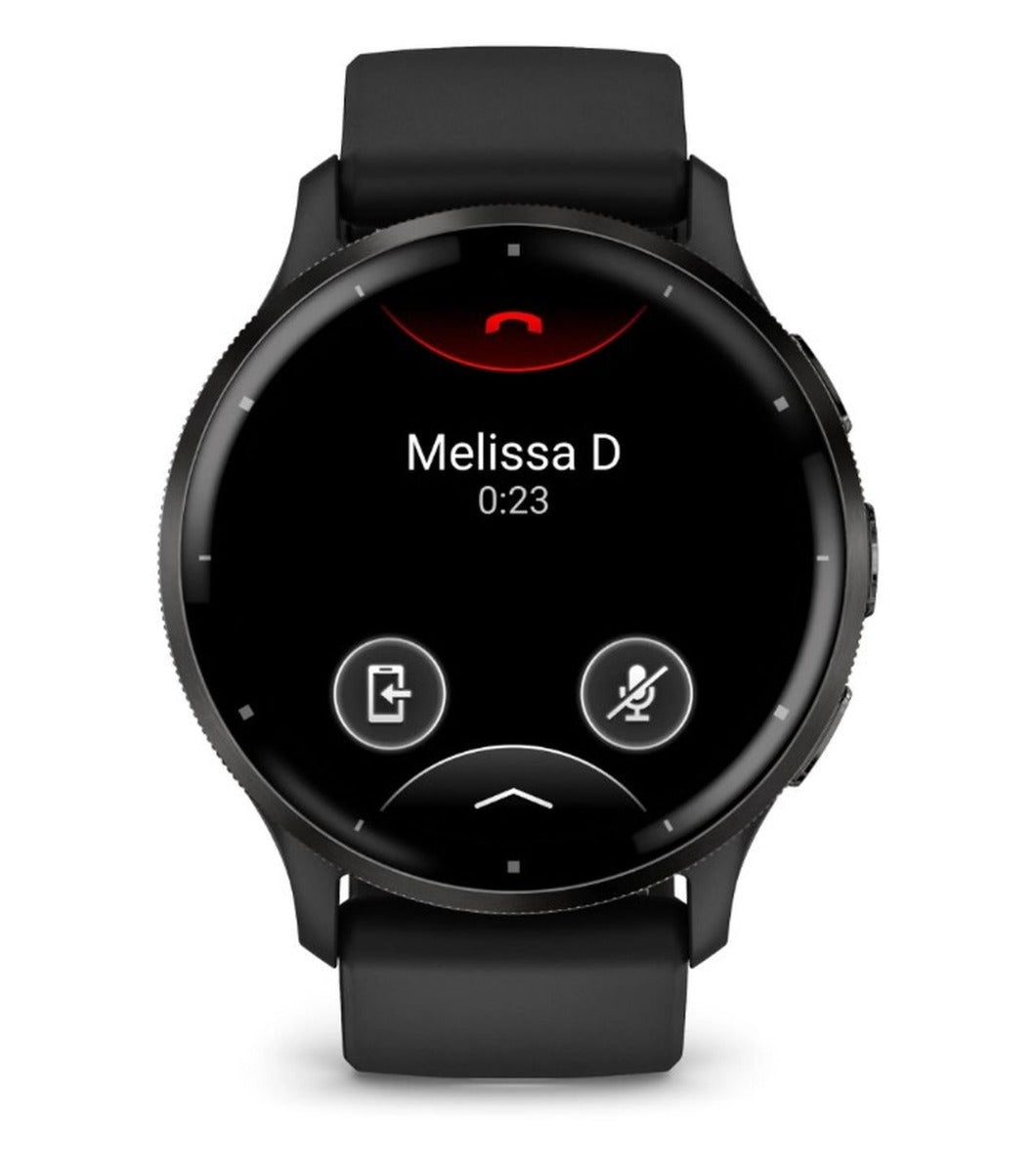 Garmin Venu 3 Sports Watch - Slate Stainless Steel Bezel with Black Case and Silicone Band