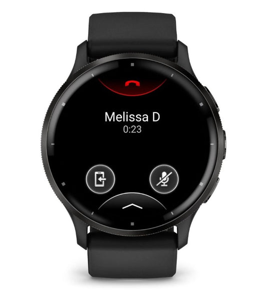 Garmin Venu 3 Sports Watch - Slate Stainless Steel Bezel with Black Case and Silicone Band