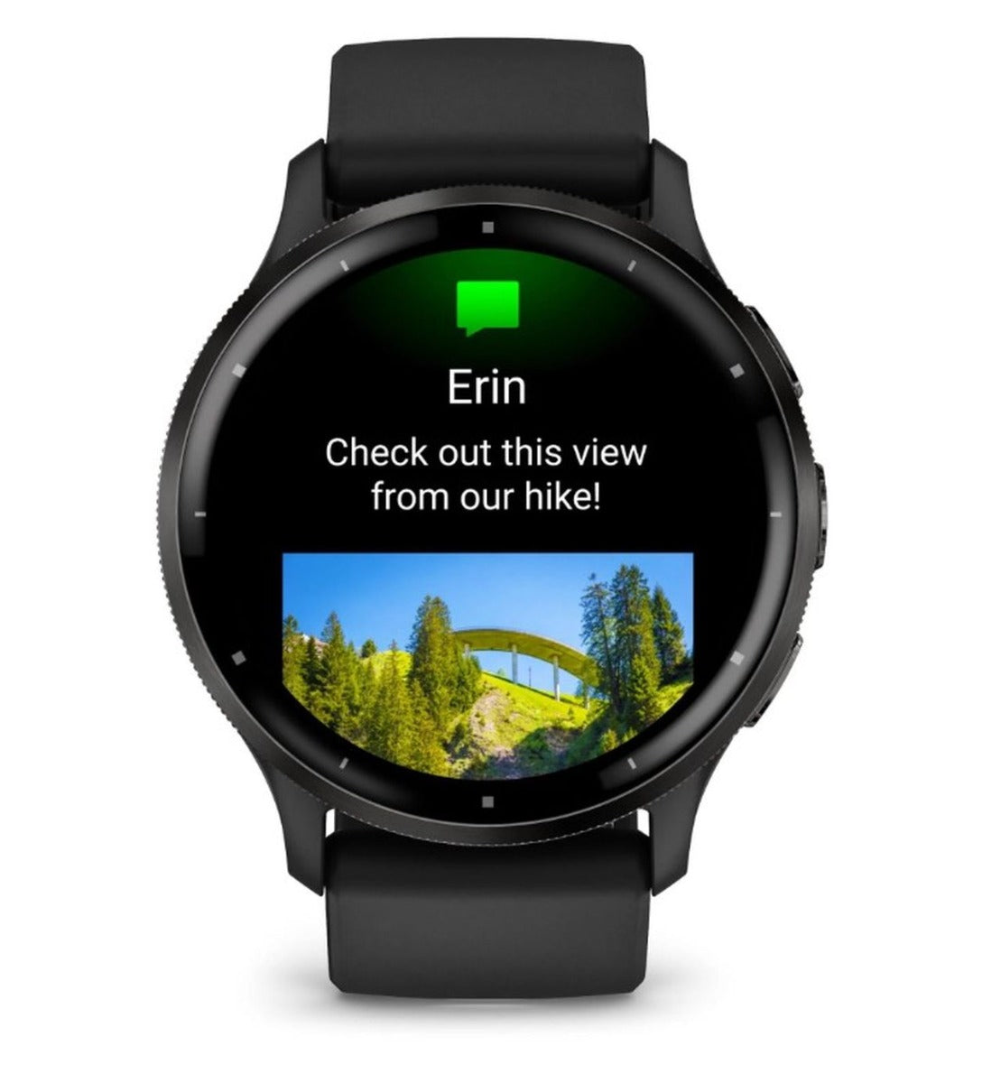 Garmin Venu 3 Sports Watch - Slate Stainless Steel Bezel with Black Case and Silicone Band
