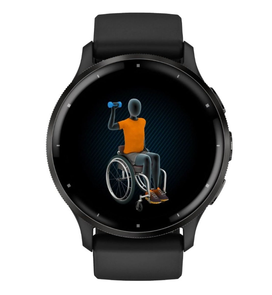 Garmin Venu 3 Sports Watch - Slate Stainless Steel Bezel with Black Case and Silicone Band