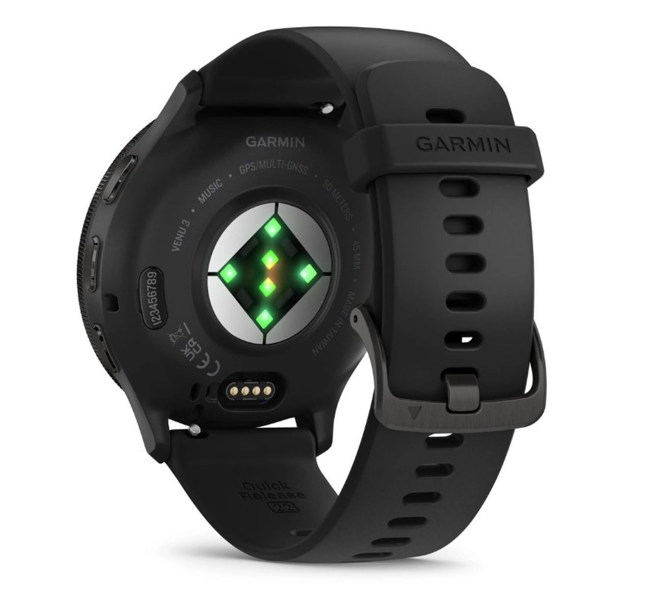 Garmin Venu 3 Sports Watch - Slate Stainless Steel Bezel with Black Case and Silicone Band