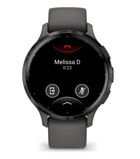 Garmin Venu 3S Sports Watch - Slate Stainless Steel Bezel with Pebble Gray Case and Silicone Band