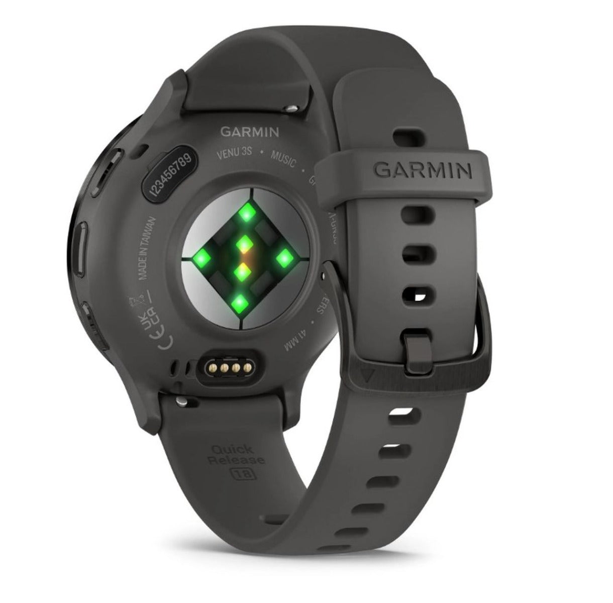 Garmin Venu 3S Sports Watch - Slate Stainless Steel Bezel with Pebble Gray Case and Silicone Band