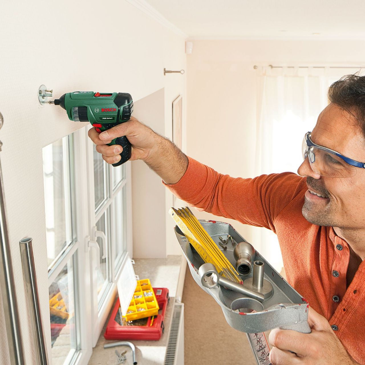 Bosch - PSR Select Cordless Screwdriver with 12 Integrated Screwdriver Bits in Case