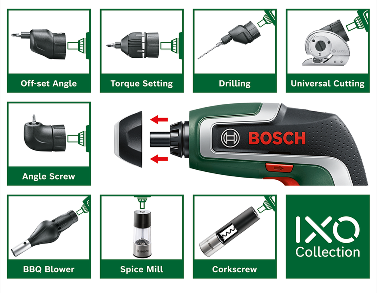 Bosch - Cordless Screwdriver with 10 Bits & Case IXO 7