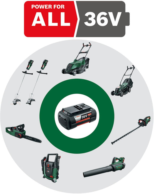 Bosch AdvancedRotak 36V Lawn Mower with 1 x 4ah Battery and Charger