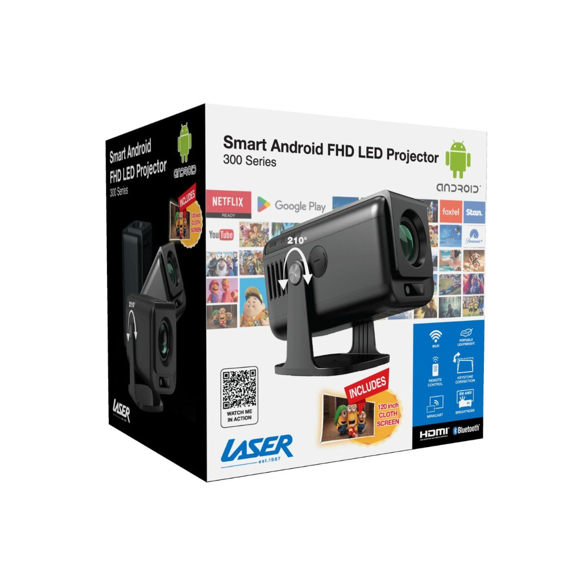 Laser - 1080p Android Multi-Angle LED Projector