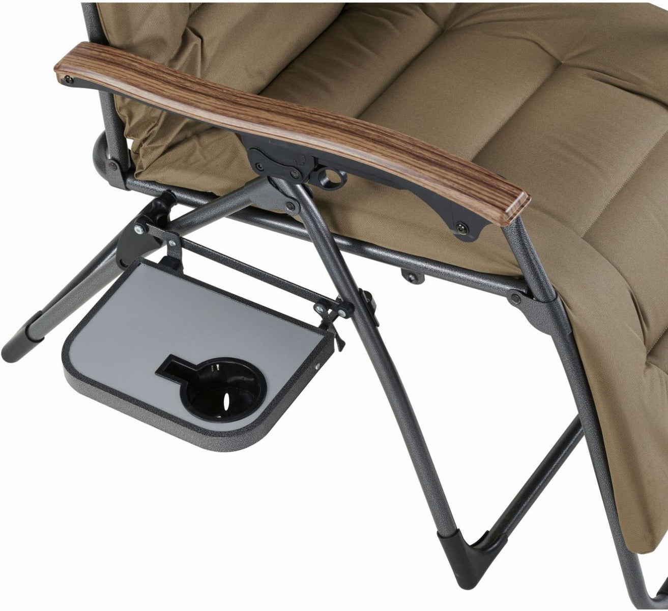 Oztrail - Brampton Sun Lounger Chair with Side Table - Beige