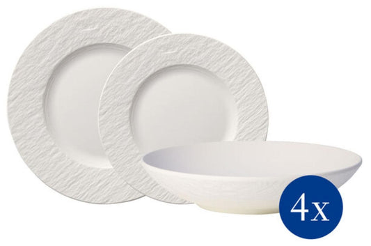 Villeroy & Boch - Manufacture Rock Blanc 12pcs Dinnerset