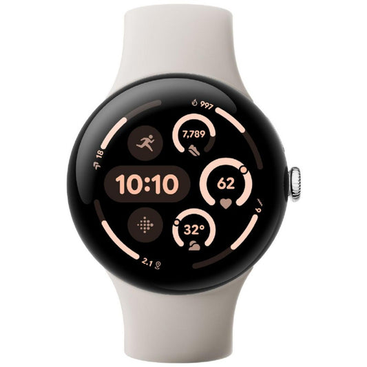 Google - Pixel Watch 3 45MM WIFI - Silver/Porcelain