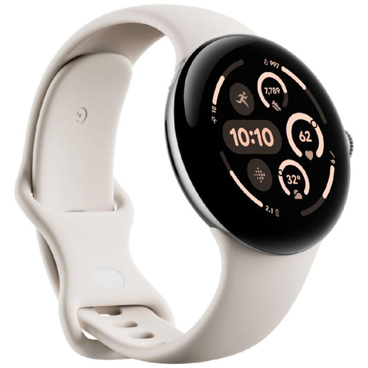 Google - Pixel Watch 3 45MM WIFI - Silver/Porcelain
