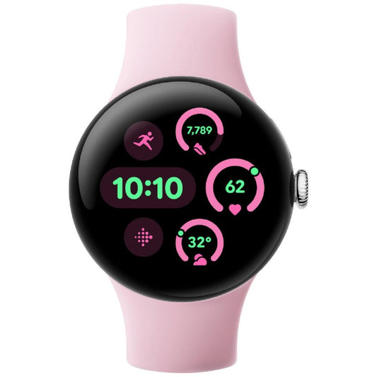 Google - Pixel Watch 3 41MM WI-FI - Silver/Rose Quartz