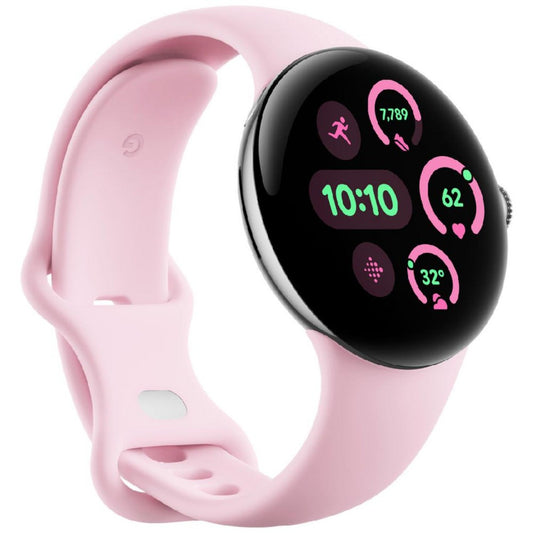 Google - Pixel Watch 3 41MM WI-FI - Silver/Rose Quartz
