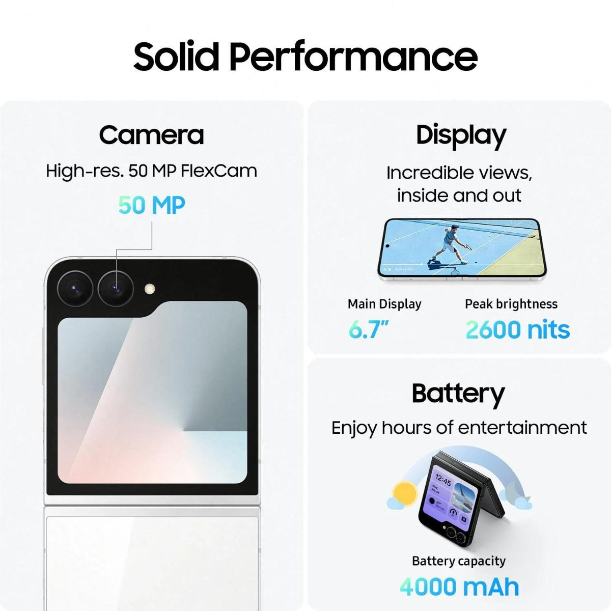 Samsung - Galaxy Z Flip7 FE 256GB - White