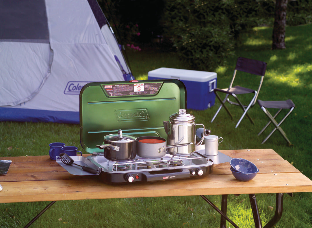 Coleman 3 Burner Eventemp Stove with Griddle & Grease Trap