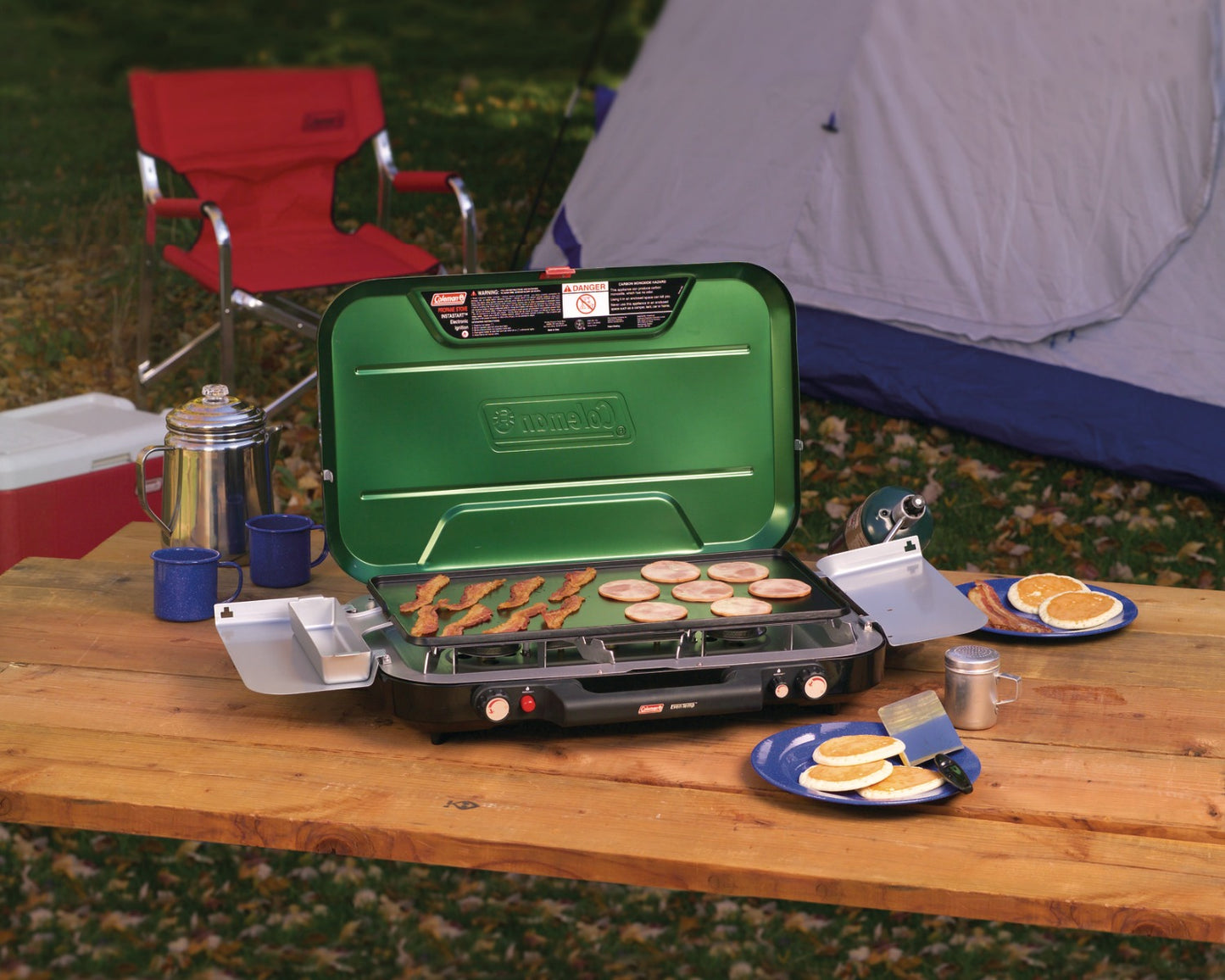 Coleman 3 Burner Eventemp Stove with Griddle & Grease Trap