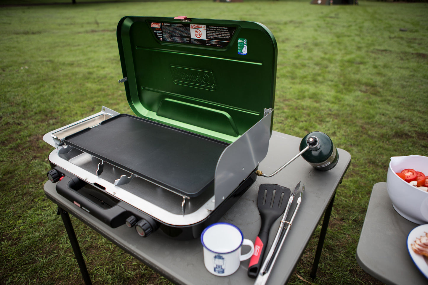 Coleman 3 Burner Eventemp Stove with Griddle & Grease Trap