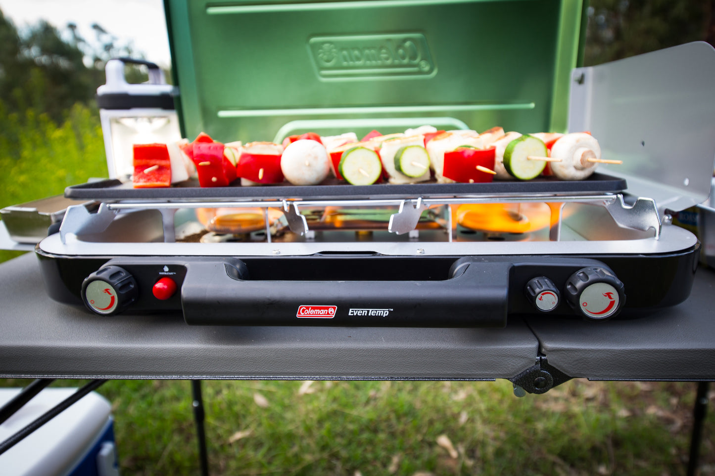 Coleman 3 Burner Eventemp Stove with Griddle & Grease Trap