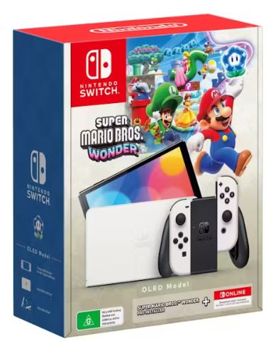 Nintendo - Switch Console OLED Model White Super Mario Bros Wonder Bundle