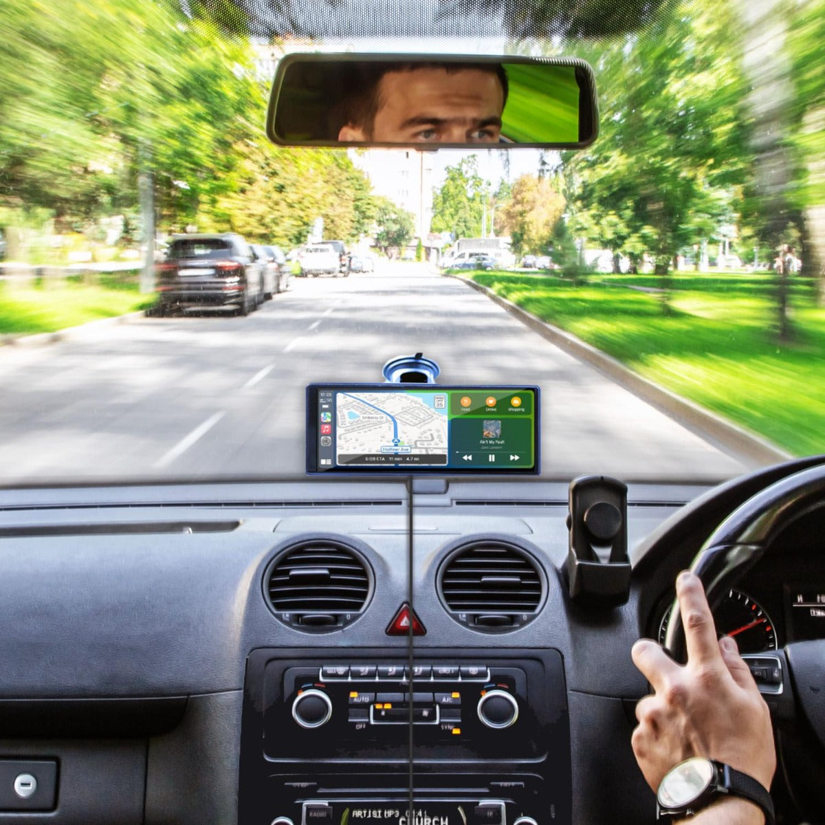 Laser - 10 inch Portable Apple CarPlay/ Android Auto Touchscreen
