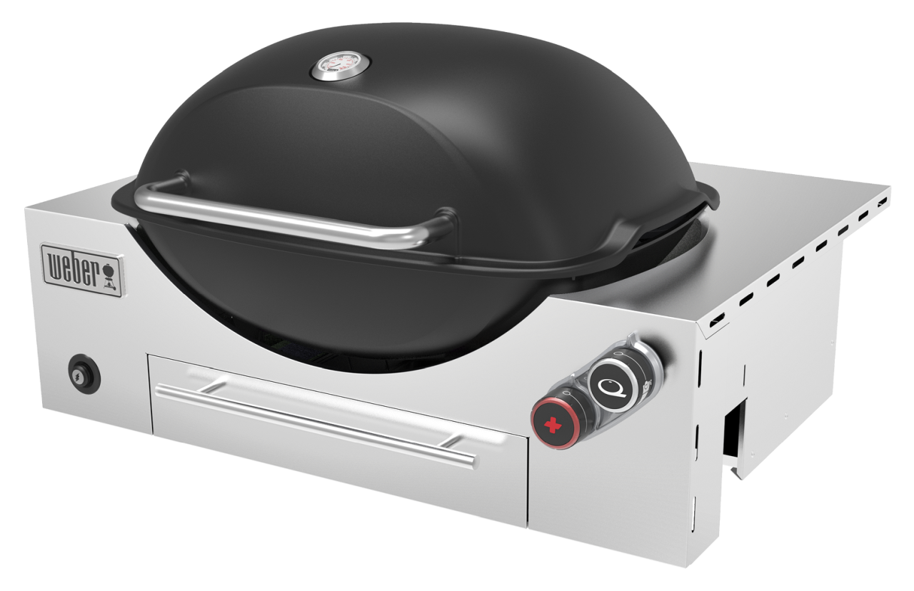 Weber - Built-in Q+ Premium (Q3600N+) NG BBQ - Midnight Black