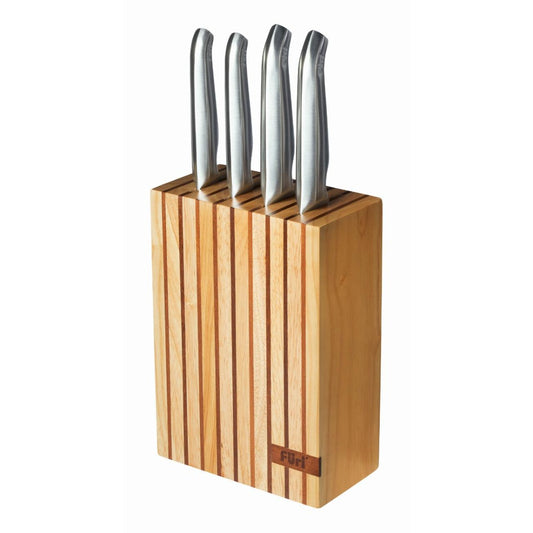 Furi - 5 Piece Wooden Knife Block Set