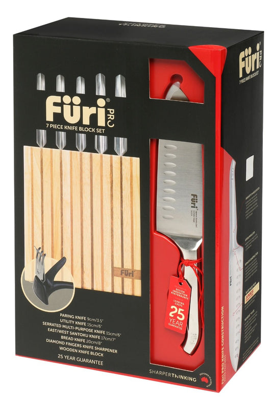 Furi - Pro Wooden Knife Block Set 7 Piece