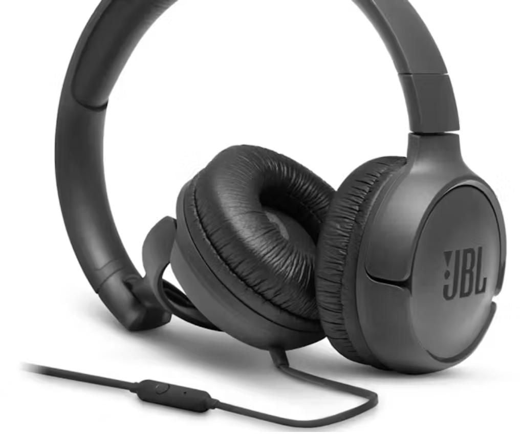 JBL - T500 Wired On-Ear Headphones - Black