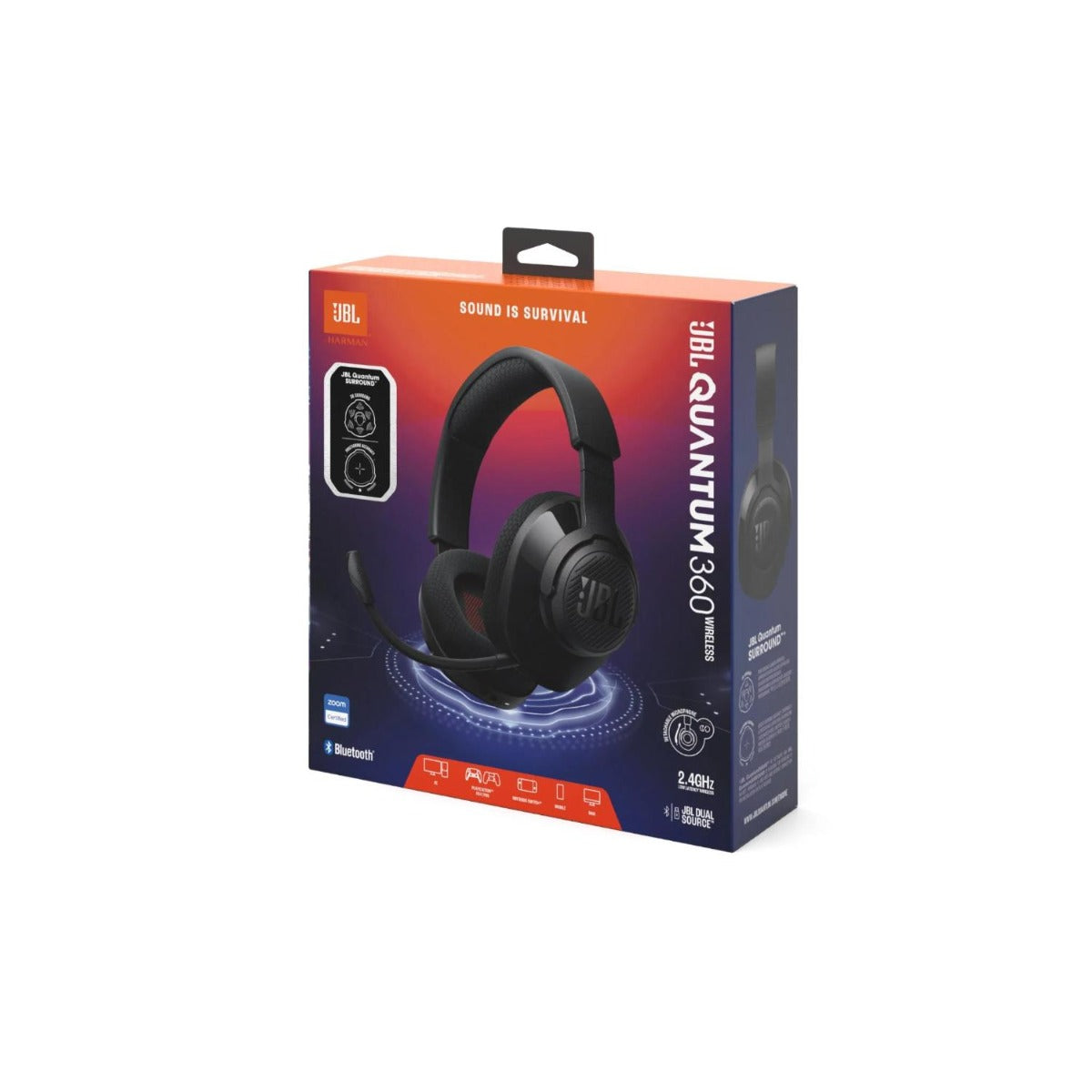 JBL - Quantum 360 Gaming Wireless Over Ear Headset - Black