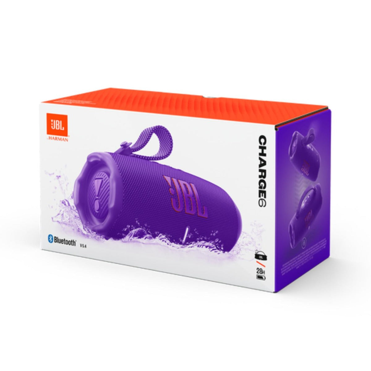 JBL - Charge 6 Bluetooth Speaker w Strap - Purple