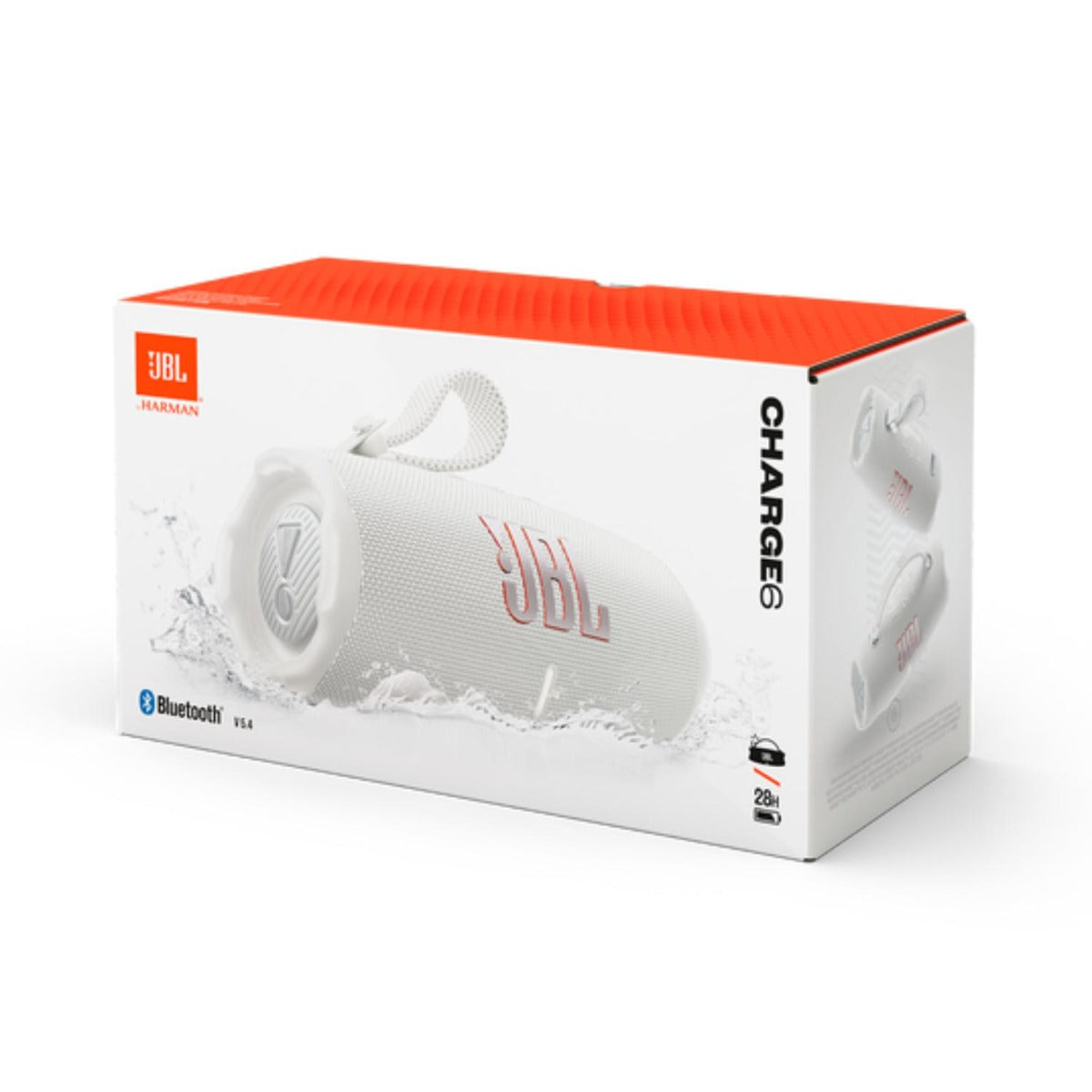 JBL - Charge 6 Bluetooth Speaker w Strap - White