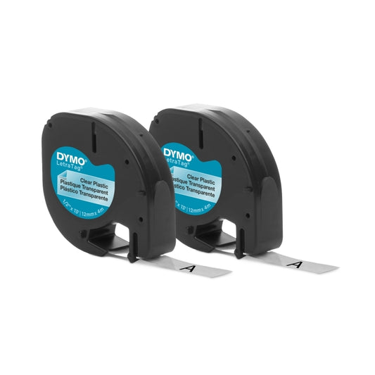 Dymo LetraTag PlasTape Clr Pk2
