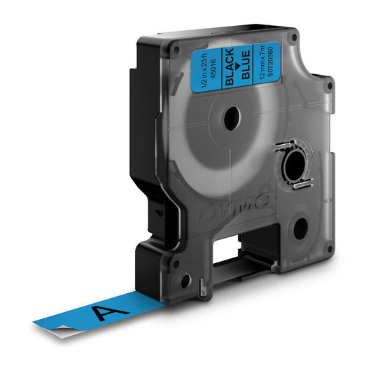 D1 Blk on Blue 12mmx7m Tape