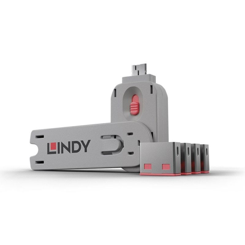 Lindy USBA Port Block/Key x4 P - Wholesales Supply