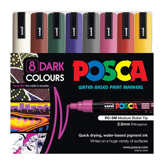 Posca PC-5M Med Blt Dark Pk8 - Wholesales Supply