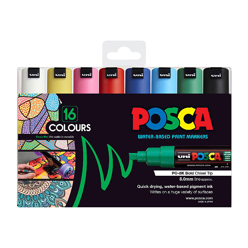 Posca PC-8M Bld Chis Asst Pk16 - Wholesales Supply
